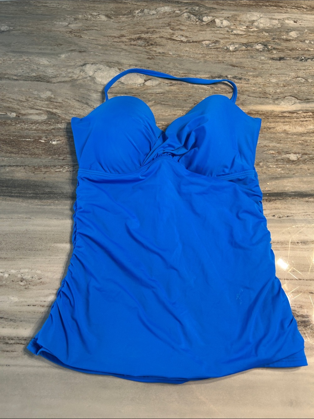 Tommy Bahama Bright Blue Swim Tankini Top NWOT neck strap optional bra built in